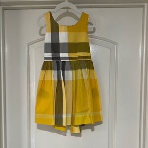 Yellow Plaid Sleeveless Dress Burberry
